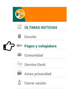 Estado de cuenta en App UDLAP Life