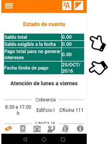 Estado de cuenta en App UDLAP Life